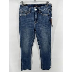 Jen7 by 7 for All Mankind Women's Ankle Straight Jeans- Medium Wash Size 0